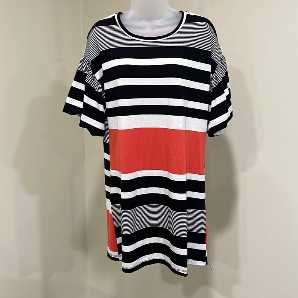 NWOT Umgee black orange stripe dress.  Size S small 4/6